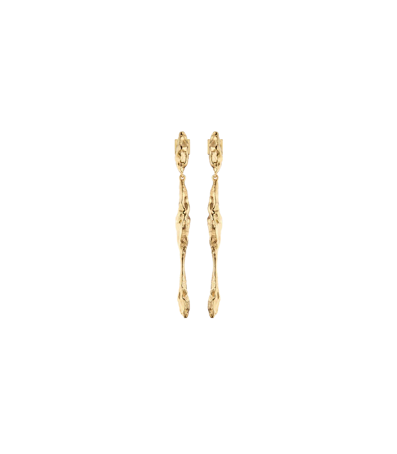 Eroz Drop Earrings - 24 carat gold-gilded edition