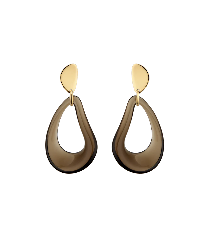 Naé Drop Earrings - Smoked glass